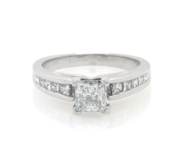 Previously Owned Princess-Cut Diamond Engagement Ring 1-3/8 ct tw 14K White Gold Size 6.25