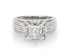 Thumbnail Image 1 of Previously Owned Princess-Cut Diamond Halo Engagement Ring 2 ct tw 14K White Gold Size 6.75