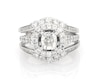 Thumbnail Image 1 of Previously Owned Cushion-Cut Diamond Halo Bridal Set 2-1/5 ct tw 14K White Gold Size 6.75