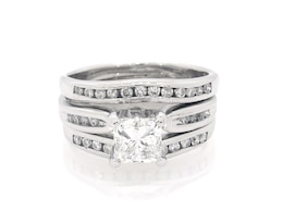 Previously Owned Princess-Cut Diamond Bridal Set 1-1/4 ct tw 14K White Gold Size 5