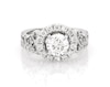 Thumbnail Image 1 of Previously Owned Round-Cut Diamond Halo Bridal Set 1-1/4 ct tw 14K White Gold Size 3