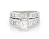 Thumbnail Image 1 of Previously Owned Princess-Cut Diamond Bridal Set 2-1/5 ct tw Platinum Size 4
