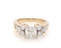 Previously Owned Cushion-Cut Diamond Engagement Ring 2-3/8 ct tw 14K Yellow Gold Size 5