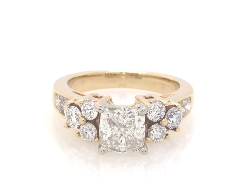 Main Image 1 of Previously Owned Cushion-Cut Diamond Engagement Ring 2-3/8 ct tw 14K Yellow Gold Size 5