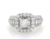 Thumbnail Image 1 of Previously Owned Princess-Cut Diamond Cushion Halo Engagement Ring 3-1/8 ct tw 14K White Gold Size 6