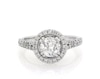 Thumbnail Image 1 of Previously Owned Round-Cut Diamond Halo Engagement Ring 1-3/8 ct tw 14K White Gold Size 6