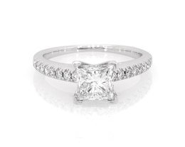 Previously Owned Princess-Cut Diamond Engagement Ring 1-1/3 ct tw 14K White Gold Size 5.5