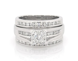 Previously Owned Multi-Diamond Bridal Set 7/8 ct tw 14K White Gold Size 5.75