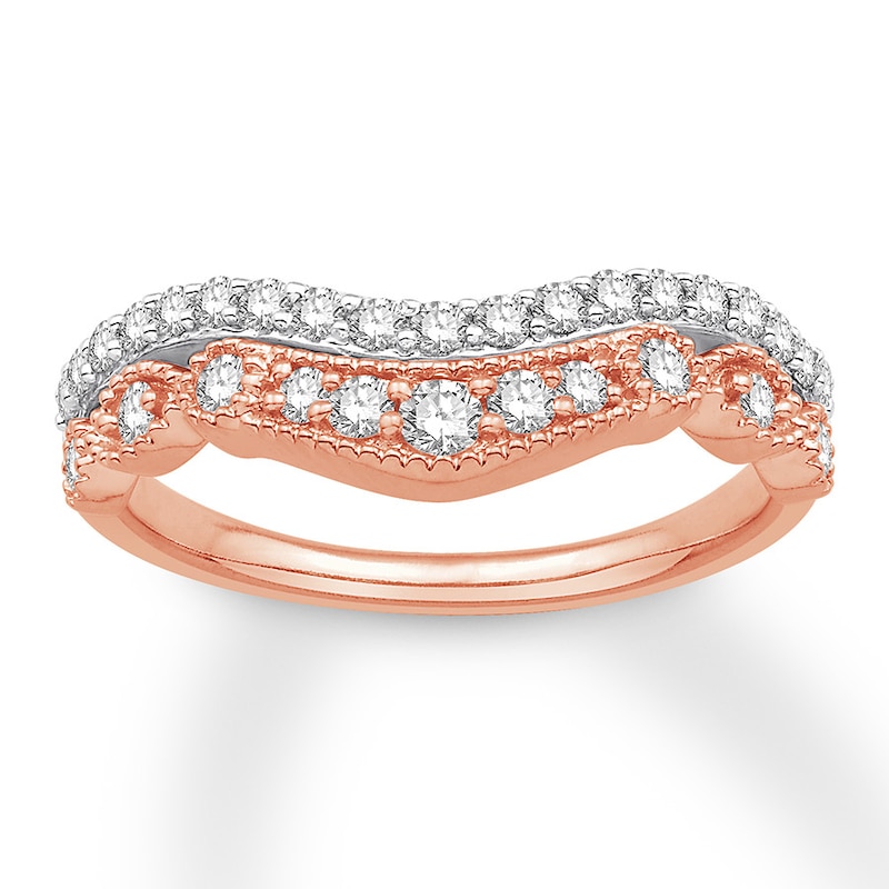 Main Image 1 of Previously Owned Diamond Enhancer Band 1/2 ct tw Round-cut 14K Two-Tone Gold