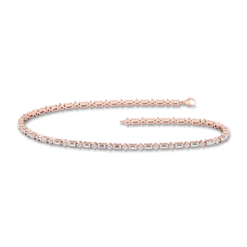 Main Image 1 of Previously Owned Diamond Tennis Bracelet 1/2 ct tw Round/Baguette-Cut 10K Rose Gold