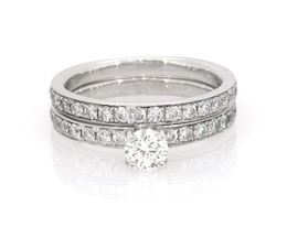 Previously Owned Round-Cut Diamond Bridal Set 1-1/3 ct tw 14K White Gold Size 6.5