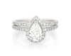Thumbnail Image 1 of Previously Owned Pear-Shaped Halo Bridal Set 1-1/2 ct tw 14K White Gold Size 7