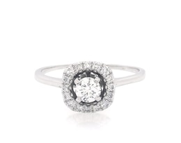Previously Owned Round-Cut Diamond Halo Engagement Ring 5/8 ct tw 14K White Gold Size 9.75