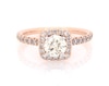 Thumbnail Image 1 of Previously Owned Round-Cut Diamond Cushion Halo Engagement Ring 1-1/4 ct tw 14K Rose Gold Size 7