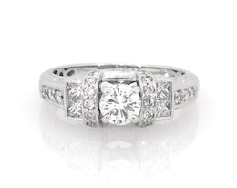 Previously Owned Princess-Cut Diamond Engagement Ring 7/8 ct tw 14K White Gold Size 8