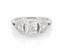 Previously Owned Cushion-Cut Engagement Ring 1-1/4 ct tw 14K White Gold Size 4.75