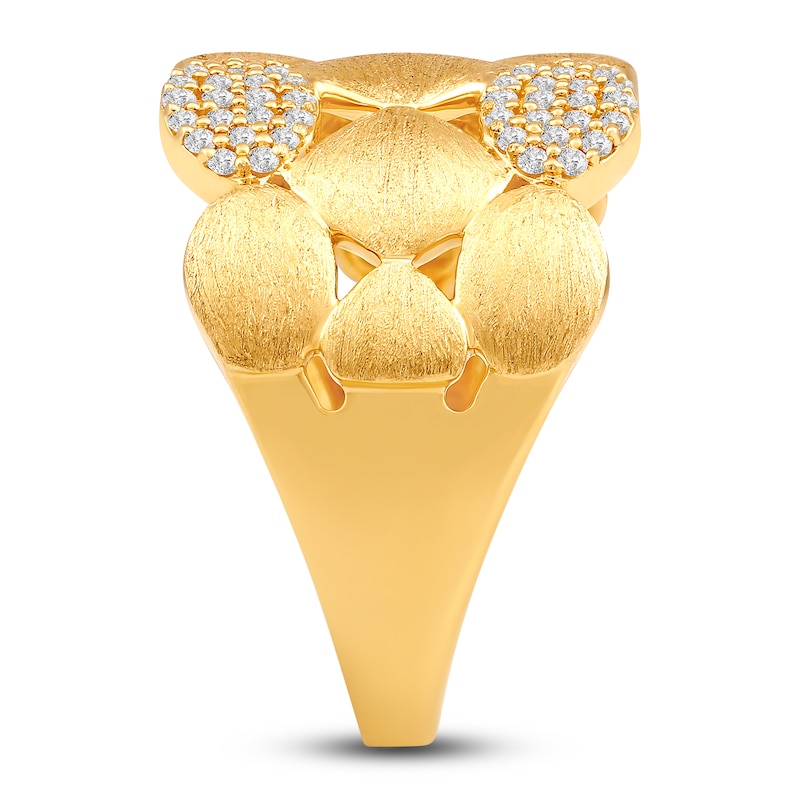 Main Image 4 of Previously Owned Diamond Pave Ring 1/4 ct tw Round 14K Yellow Gold
