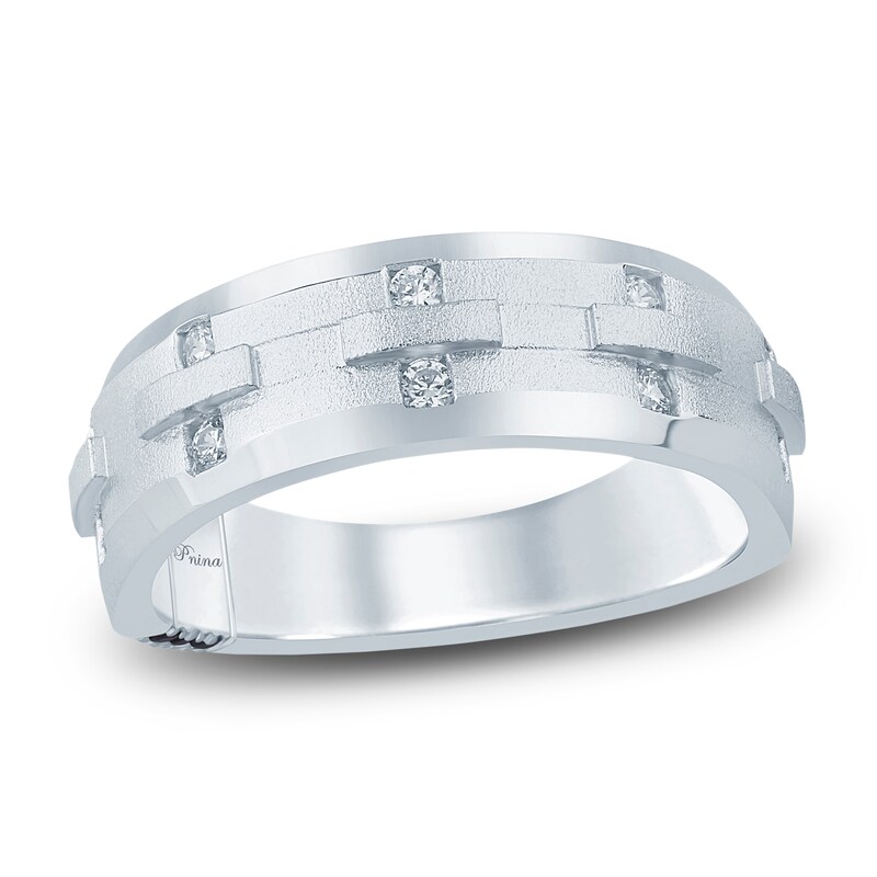 Main Image 1 of Previously Owned Pnina Tornai Men's Diamond Wedding Band 1/4 ct tw 14K White Gold