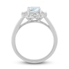 Thumbnail Image 2 of Previously Owned Natural Aquamarine Ring 1/4 ct tw Diamonds 10K White Gold
