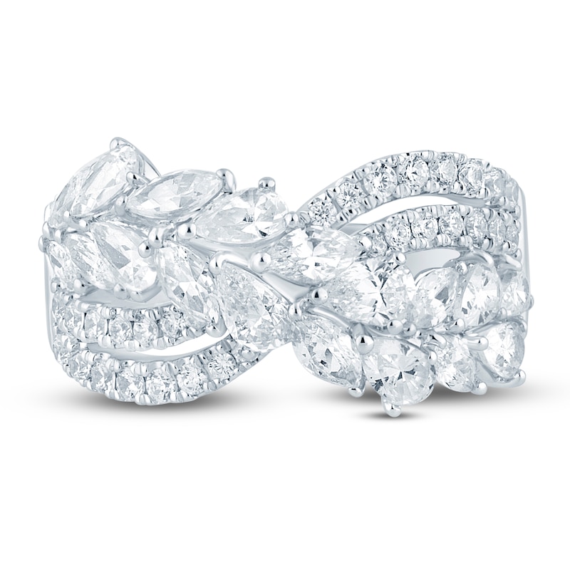 Main Image 3 of Previously Owned Pnina Tornai Pear-Shaped, Marquise & Round Lab-Grown Diamond Crossover Ring 2 ct tw 14K White Gold