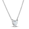 Thumbnail Image 2 of Previously Owned Lab-Grown Diamond Solitaire Necklace 1 ct tw Heart-Cut 14K White Gold (F/SI2) 18"