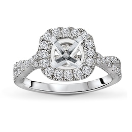 Previously Owned Diamond Engagement Ring Setting 1/2 ct tw Round 14K White Gold