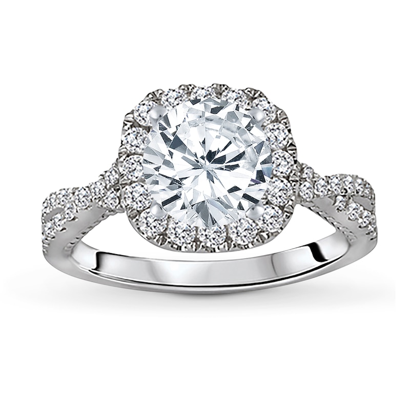 Main Image 3 of Previously Owned Diamond Engagement Ring Setting 1/2 ct tw Round 14K White Gold