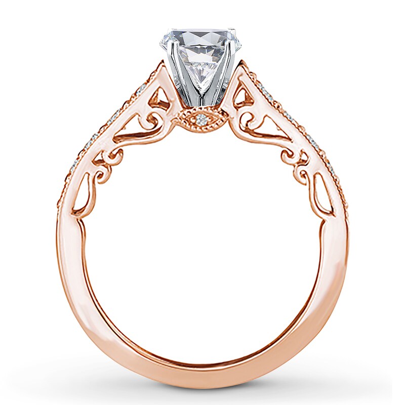 Main Image 2 of Previously Owned Diamond Engagement Ring Setting 1/2 carat tw Round 14K Rose Gold