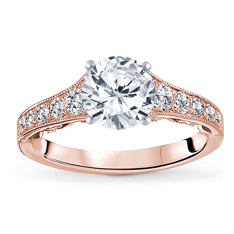 Main Image 3 of Previously Owned Diamond Engagement Ring Setting 1/2 carat tw Round 14K Rose Gold