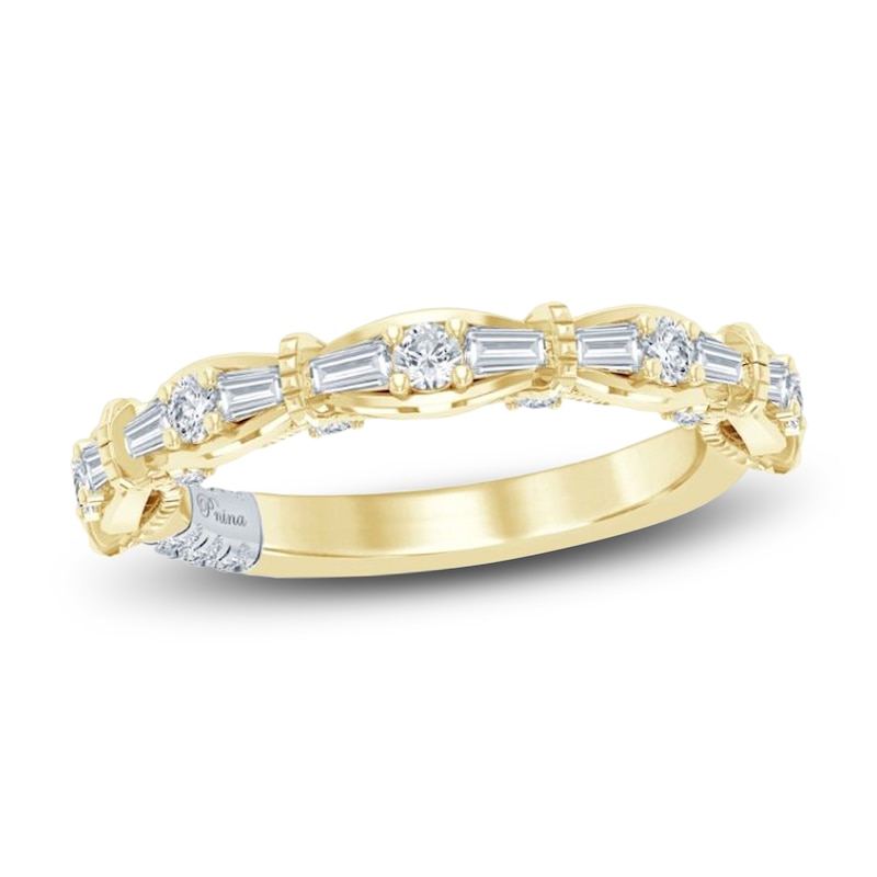 Main Image 1 of Previously Owned Pnina Tornai Baguette & Round Lab-Grown Diamond Anniversary Ring 1/2 ct tw 14K Yellow Gold