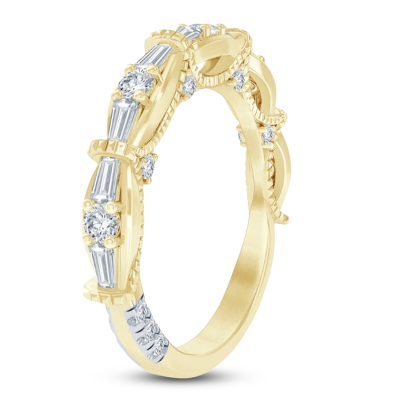 Main Image 2 of Previously Owned Pnina Tornai Baguette & Round Lab-Grown Diamond Anniversary Ring 1/2 ct tw 14K Yellow Gold