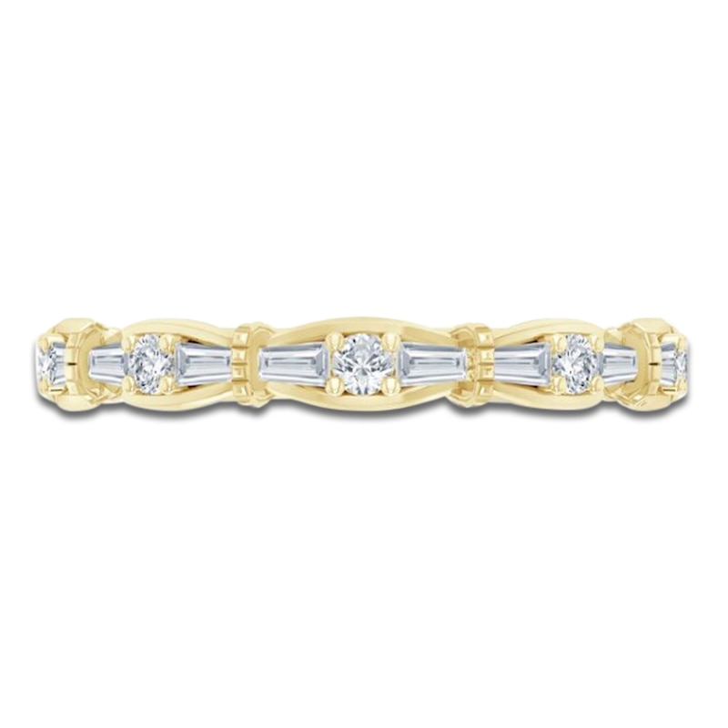 Main Image 3 of Previously Owned Pnina Tornai Baguette & Round Lab-Grown Diamond Anniversary Ring 1/2 ct tw 14K Yellow Gold