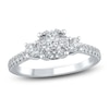 Thumbnail Image 1 of Previously Owned Multi-Diamond Center Engagement Ring 3/4 ct tw 14K White Gold