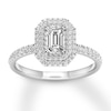 Thumbnail Image 1 of Previously Owned Diamond Engagement Ring 5/8 ct tw Emerald-cut 14K White Gold