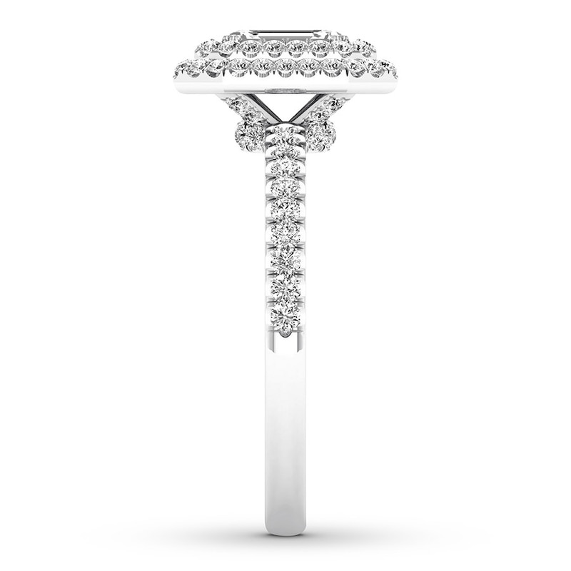 Main Image 3 of Previously Owned Diamond Engagement Ring 5/8 ct tw Emerald-cut 14K White Gold