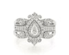 Thumbnail Image 1 of Previously Owned Pear-Shaped Diamond Halo Bridal Set 5/8 ct tw 10K White Gold Size 7.75