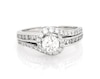 Thumbnail Image 1 of Previously Owned Round-Cut Diamond Swirl Halo Engagement Ring 1-1/4 ct tw 14K White Gold Size 8.25