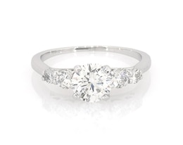 Previously Owned Round-Cut Diamond Five-Stone Engagement Ring 1-1/6 ct tw 14K White Gold Size 5.75