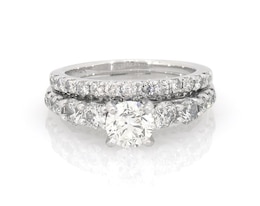 Previously Owned Round-Cut Diamond Bridal Set 1-7/8 ct tw 14K White Gold Size 6
