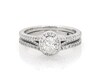 Thumbnail Image 1 of Previously Owned Oval-Cut Diamond Halo Bridal Set 3/4 ct tw 14K White Gold Size 4.75