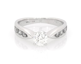 Previously Owned Round-Cut Diamond Engagement Ring 1 ct tw 14K White Gold Size 5.5