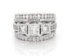 Thumbnail Image 1 of Previously Owned Princess-Cut Diamond Three-Stone Bridal Set 1-3/8 ct tw 14K White Gold Size 4.5
