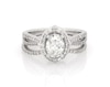 Thumbnail Image 1 of Previously Owned Oval-Cut Diamond Halo Split Shank Bridal Set 1-1/8 ct tw 14K White Gold Size 5.75