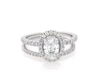 Thumbnail Image 1 of Previously Owned Oval-Cut Diamond Halo Bridal Set 1-1/4 ct tw 14K White Gold Size 5.5