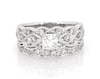 Thumbnail Image 1 of Previously Owned Princess-Cut Diamond Scalloped Bridal Set 1-1/4 ct tw 14K White Gold Size 6.5