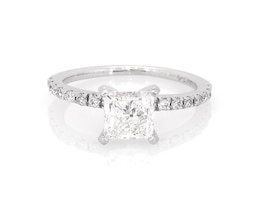 Previously Owned Princess-Cut Diamond Engagement Ring 1-5/8 ct tw 14K White Gold Size 6