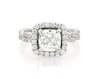 Thumbnail Image 1 of Previously Owned Neil Lane Cushion-Cut Diamond Halo Engagement Ring 2-1/4 ct tw 14K White Gold Size 4.75