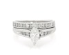 Thumbnail Image 1 of Previously Owned Marquise-Cut Diamond Bridal Set 1 ct tw 14K White Gold Size 6