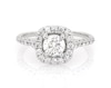 Thumbnail Image 1 of Previously Owned Round-Cut Diamond Cushion Halo Engagement Ring 1-1/4 ct tw 14K White Gold Size 7.5
