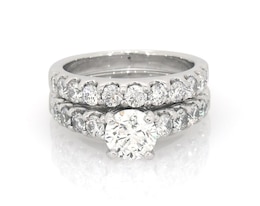 Previously Owned Round-Cut Diamond Bridal Set 2-3/8 ct tw Platinum Size 6